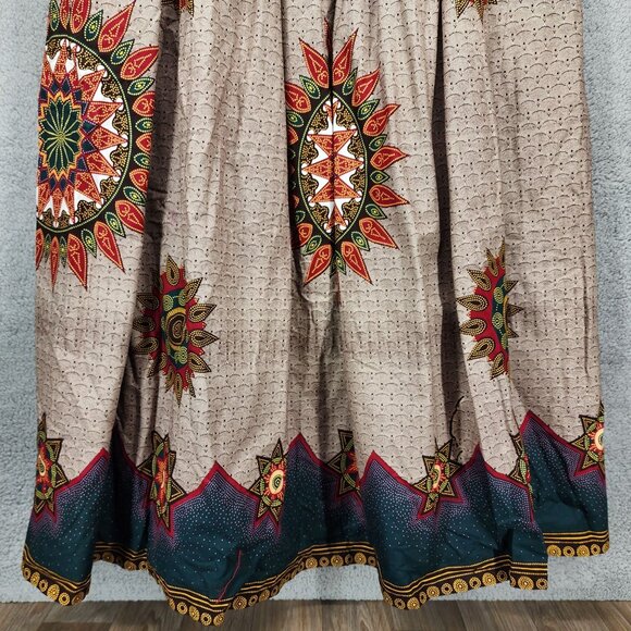 The African Shop Women's Size 18 Multicolor Ethnic Print Zip Full Maxi‎ Skirt - Picture 4 of 11